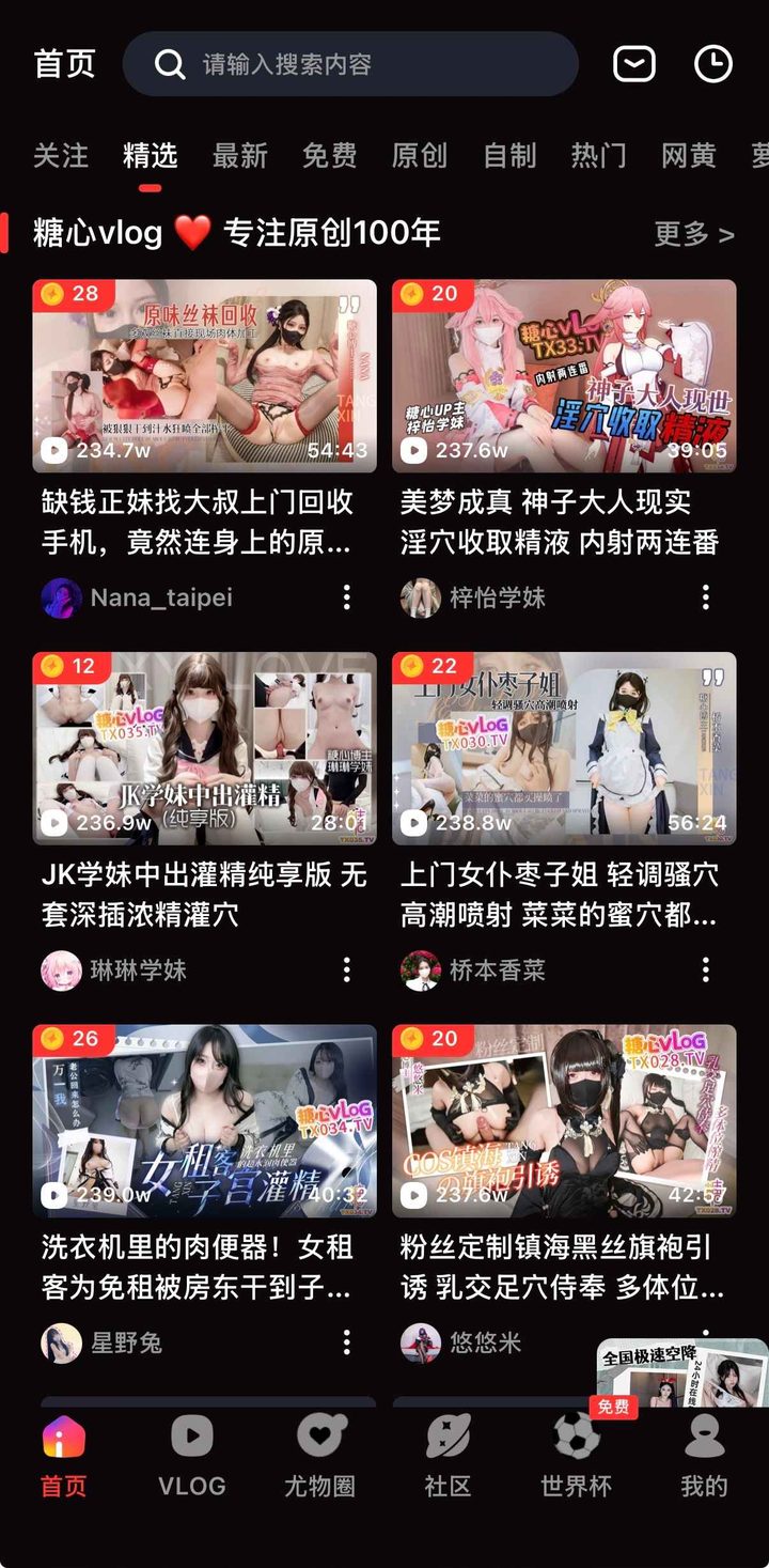 糖心vlog首页精选视频示意